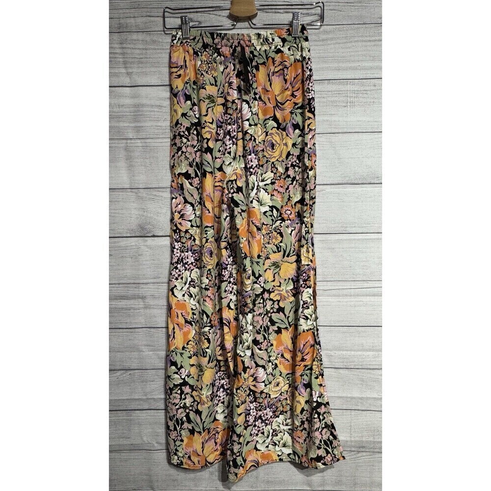 Lulu’s Capture the Blooms Black Multi Floral Print Wide Leg Pants Size XS NWT - Picture 3 of 8